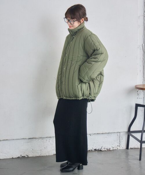 RETRO GIRL(レトロガール)の「中綿キルティングJK(ダウンジャケット/コート・レディース・ブラック/ナチュラル/グリーン・FREE)」の10枚目の写真