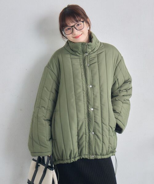 RETRO GIRL(レトロガール)の「中綿キルティングJK(ダウンジャケット/コート・レディース・ブラック/ナチュラル/グリーン・FREE)」の11枚目の写真