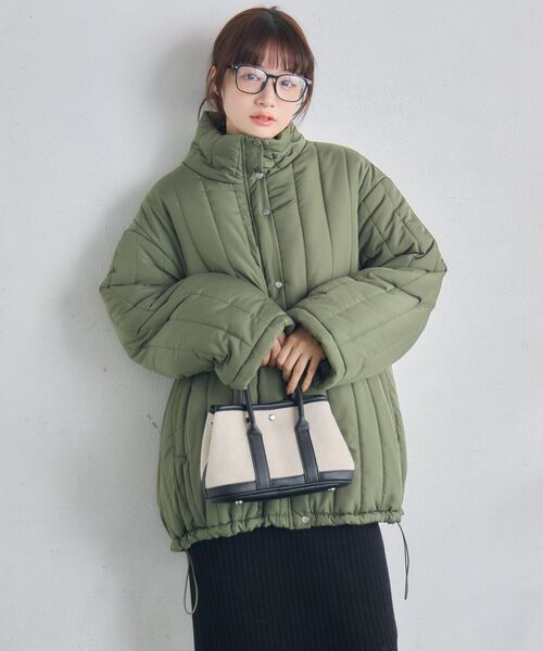 RETRO GIRL(レトロガール)の「中綿キルティングJK(ダウンジャケット/コート・レディース・ブラック/ナチュラル/グリーン・FREE)」の12枚目の写真