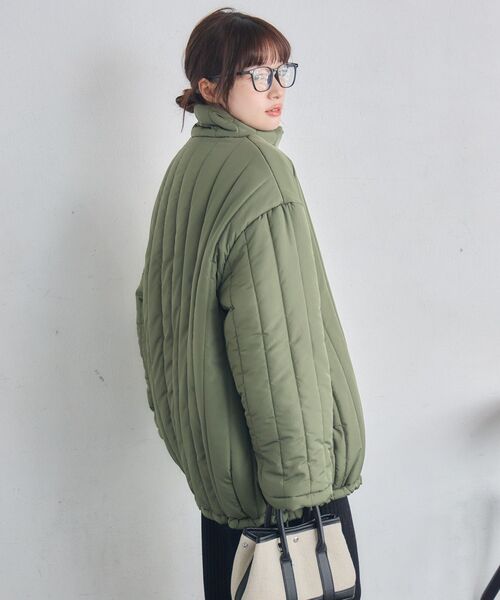 RETRO GIRL(レトロガール)の「中綿キルティングJK(ダウンジャケット/コート・レディース・ブラック/ナチュラル/グリーン・FREE)」の13枚目の写真