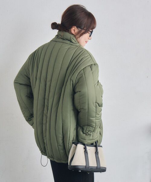 RETRO GIRL(レトロガール)の「中綿キルティングJK(ダウンジャケット/コート・レディース・ブラック/ナチュラル/グリーン・FREE)」の14枚目の写真