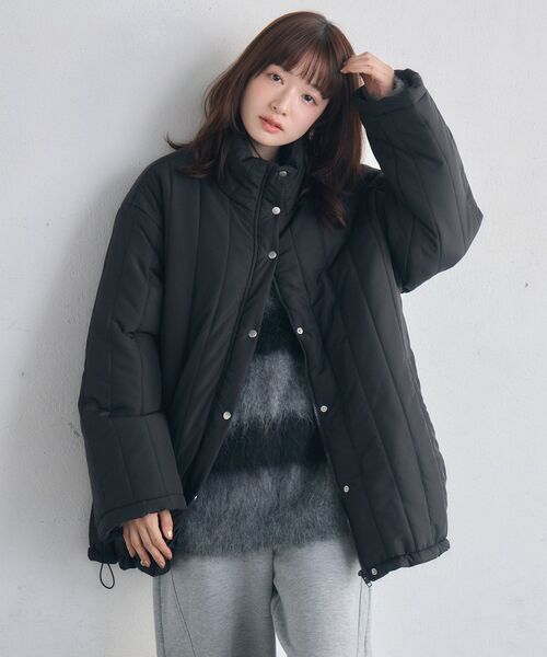 RETRO GIRL(レトロガール)の「中綿キルティングJK(ダウンジャケット/コート・レディース・ブラック/ナチュラル/グリーン・FREE)」の16枚目の写真