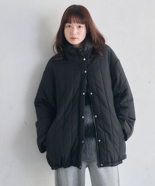 RETRO GIRL(レトロガール)の「中綿キルティングJK(ダウンジャケット/コート・レディース・ブラック/ナチュラル/グリーン・FREE)」の17枚目の写真