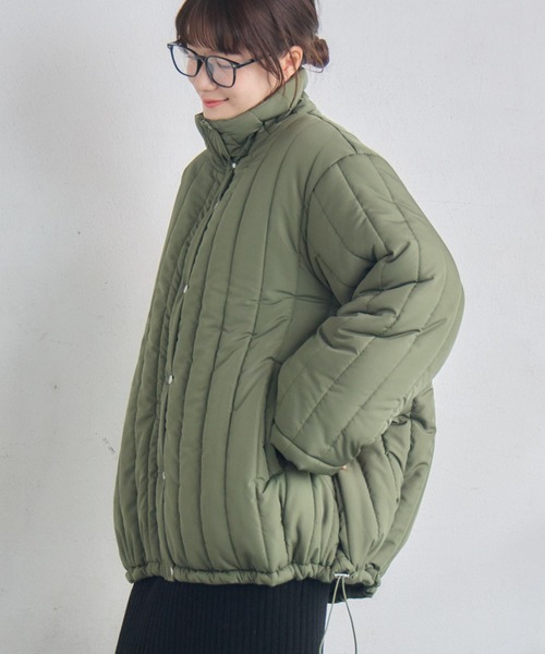 RETRO GIRL(レトロガール)の「中綿キルティングJK(ダウンジャケット/コート・レディース・ブラック/ナチュラル/グリーン・FREE)」の3枚目の写真