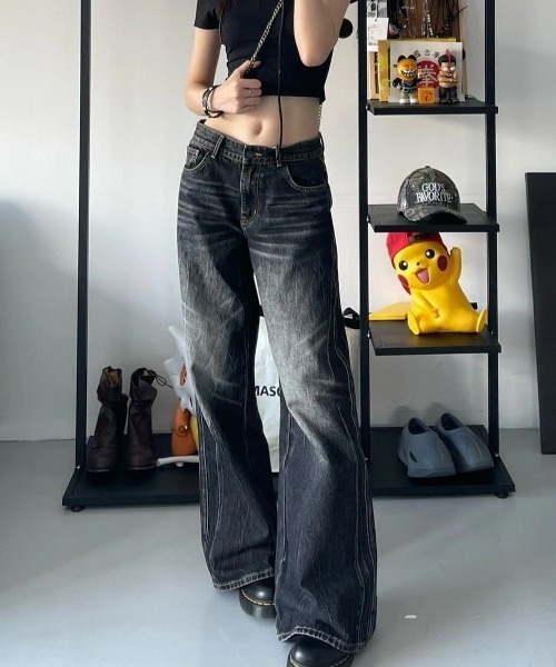 REBALANCE（リバランス）の「ルーズフィットデニムパンツ（デニムパンツ・レディース・A・LARGE/MEDIUM/X-LARGE）」の4枚目の写真