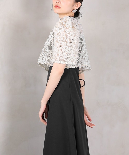 Kana（カナ）の「ルミナルレースボレロ レースアップフレアワンピース セットドレス  パーティードレス オケージョンドレス 結婚式 お呼ばれ（ドレス・レディース・ブルー/ベージュ/ブラック・M）」の22枚目の写真