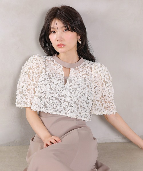 Kana（カナ）の「ルミナルレースボレロ レースアップフレアワンピース セットドレス  パーティードレス オケージョンドレス 結婚式 お呼ばれ（ドレス・レディース・ブルー/ベージュ/ブラック・M）」の17枚目の写真