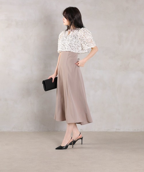 Kana（カナ）の「ルミナルレースボレロ レースアップフレアワンピース セットドレス  パーティードレス オケージョンドレス 結婚式 お呼ばれ（ドレス・レディース・ブルー/ベージュ/ブラック・M）」の9枚目の写真