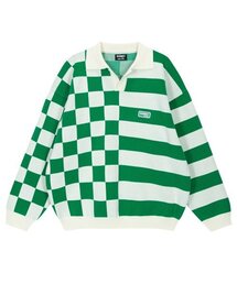 DORKY（ドルキ）の「ドーキー チェックストライプ カラー スウェット グリーン（ニット/セーター）」