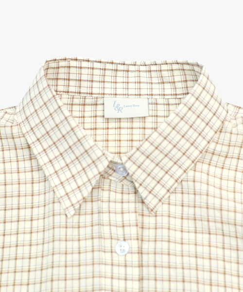 LOSSYROW(ロッシロー)の「Lossy Grid Oversized checkered shirt Beige(シャツ/ブラウス・レディース・ベージュ・FREE)」の6枚目の写真