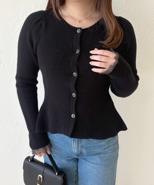 セール】ペプラムニットカーディガン（カーディガン/ボレロ）｜apres