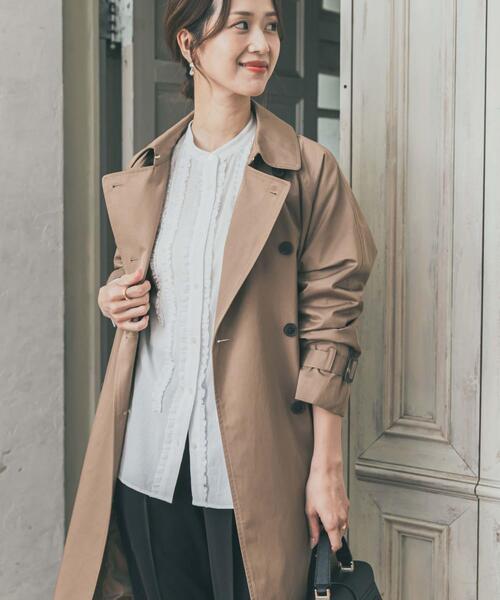 URBAN RESEARCH DOORS（アーバンリサーチドアーズ）の「フロントフリルスタンドカラーブラウス（シャツ/ブラウス・レディース・ブルー系その他/オフホワイト・FREE）」の4枚目の写真