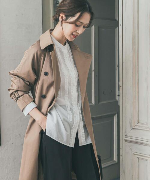 URBAN RESEARCH DOORS（アーバンリサーチドアーズ）の「フロントフリルスタンドカラーブラウス（シャツ/ブラウス・レディース・ブルー系その他/オフホワイト・FREE）」の5枚目の写真