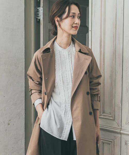 URBAN RESEARCH DOORS（アーバンリサーチドアーズ）の「フロントフリルスタンドカラーブラウス（シャツ/ブラウス・レディース・ブルー系その他/オフホワイト・FREE）」の6枚目の写真