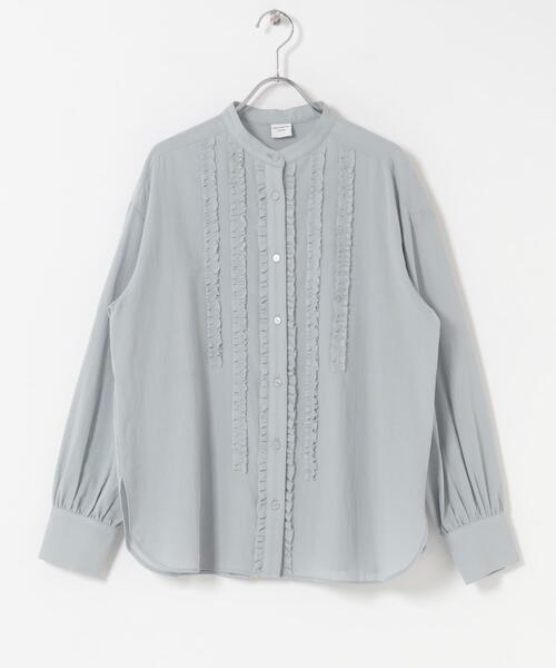 URBAN RESEARCH DOORS（アーバンリサーチドアーズ）の「フロントフリルスタンドカラーブラウス（シャツ/ブラウス・レディース・ブルー系その他/オフホワイト・FREE）」の13枚目の写真