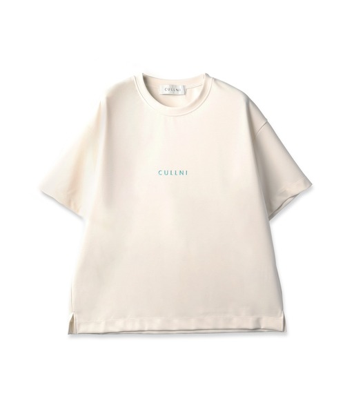 CULLNI（クルニ）の「CULLNI Logo Embroidery Short Sleeve Pullover（Tシャツ/カットソー・メンズ・ブラック/オフホワイト・1/2/0）」の2枚目の写真