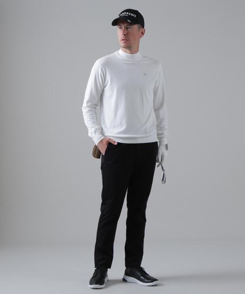 セール】カシミヤタッチ天竺モックネックニットプルオーバー (MENS)（T