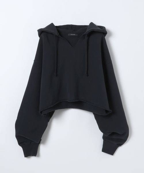 JEANASIS（ジーナシス）の「キーネックショートウラケフーディ/647630（パーカー・レディース・ブラック/ブルー系その他/グレー・FREE）」の2枚目の写真
