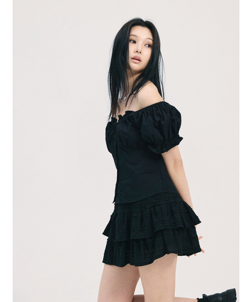 BABLETWO(ビーエイブルトゥー)の「noa shirring blouse-black(Tシャツ/カットソー・レディース・その他・ONE SIZE)」の5枚目の写真