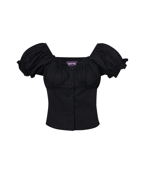 BABLETWO(ビーエイブルトゥー)の「noa shirring blouse-black(Tシャツ/カットソー・レディース・その他・ONE SIZE)」の6枚目の写真