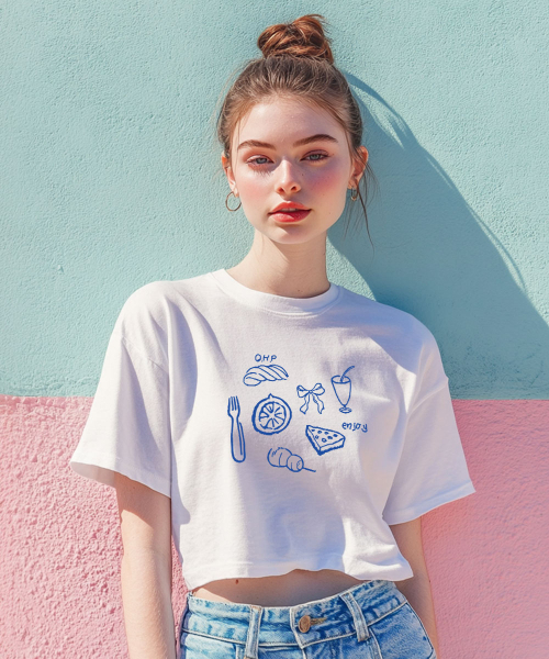 ONEHUNDREDPERCENT FOR WOMAN(ワンハンドレッドパーセントフォーウーマン)の「OHPxHARMONIAブランチウーマンクロップ半袖(Tシャツ/カットソー・レディース・その他・M/S)」の1枚目の写真