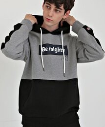 BEMIGHTY（ビーマイティー）の「上下切り替えオーバーサイズ起毛フードパーカーグレー（パーカー）」