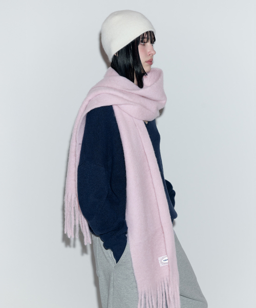 セール】LACE LABEL HAIRY MUFFLER PINK（マフラー）｜ROLAROLA