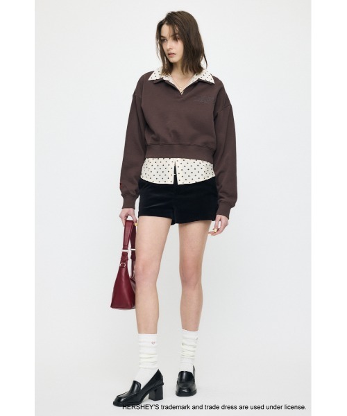 MOUSSY(マウジー)の「HERSHEY'S POLO SWEAT プルオーバー(スウェット・レディース・ブラウン/杢グレー・FREE)」の5枚目の写真