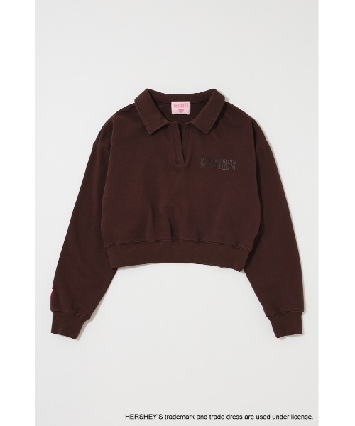 MOUSSY(マウジー)の「HERSHEY'S POLO SWEAT プルオーバー(スウェット・レディース・ブラウン/杢グレー・FREE)」の8枚目の写真