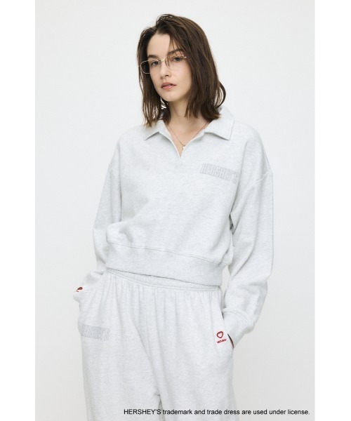 MOUSSY(マウジー)の「HERSHEY'S POLO SWEAT プルオーバー(スウェット・レディース・ブラウン/杢グレー・FREE)」の13枚目の写真