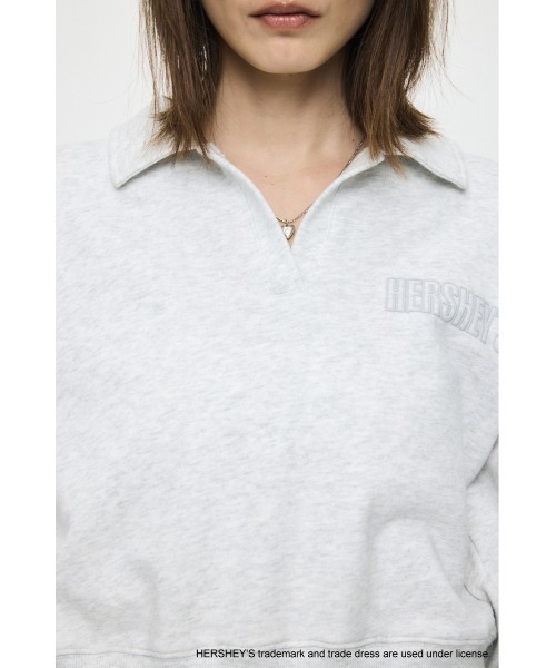 MOUSSY(マウジー)の「HERSHEY'S POLO SWEAT プルオーバー(スウェット・レディース・ブラウン/杢グレー・FREE)」の16枚目の写真