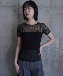 STRETCH LACE H/S TOP