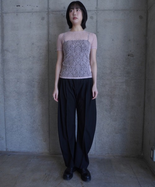 G.V.G.V.（ジーヴィージーヴィー）の「STRETCH LACE H/S TOP（Tシャツ/カットソー・レディース・ネイビー/ピンク/ブラック・ONE SIZE）」の11枚目の写真