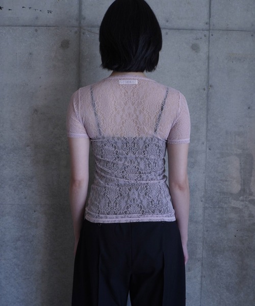 G.V.G.V.（ジーヴィージーヴィー）の「STRETCH LACE H/S TOP（Tシャツ/カットソー・レディース・ネイビー/ピンク/ブラック・ONE SIZE）」の16枚目の写真
