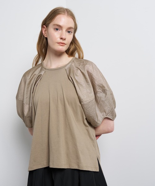 LANVIN en Bleu(ランバンオンブルー)の「コクーンスリーブコンビカットソー(Tシャツ/カットソー・レディース・ネイビー/オフホワイト/ベージュ/ブラック・38)」の4枚目の写真