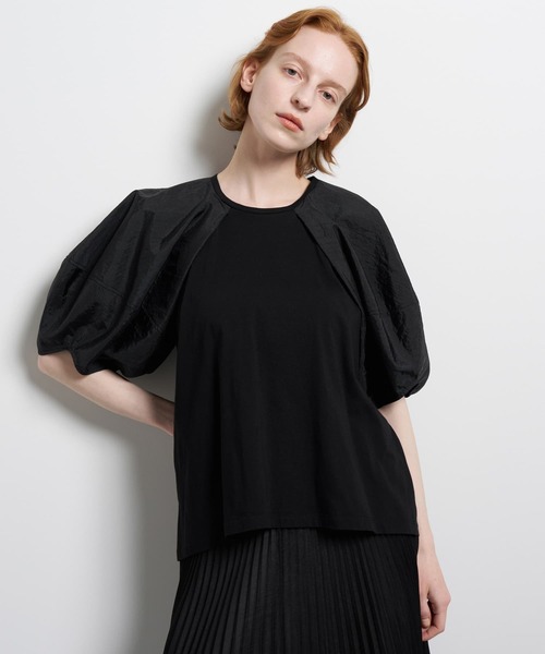 LANVIN en Bleu(ランバンオンブルー)の「コクーンスリーブコンビカットソー(Tシャツ/カットソー・レディース・ネイビー/オフホワイト/ベージュ/ブラック・38)」の3枚目の写真