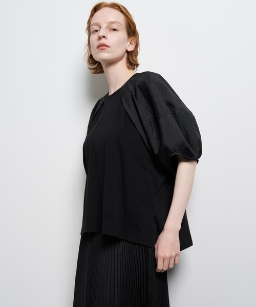LANVIN en Bleu(ランバンオンブルー)の「コクーンスリーブコンビカットソー(Tシャツ/カットソー・レディース・ネイビー/オフホワイト/ベージュ/ブラック・38)」の8枚目の写真