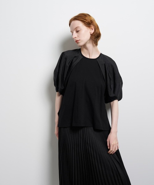 LANVIN en Bleu(ランバンオンブルー)の「コクーンスリーブコンビカットソー(Tシャツ/カットソー・レディース・ネイビー/オフホワイト/ベージュ/ブラック・38)」の9枚目の写真