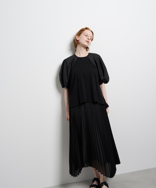 LANVIN en Bleu(ランバンオンブルー)の「コクーンスリーブコンビカットソー(Tシャツ/カットソー・レディース・ネイビー/オフホワイト/ベージュ/ブラック・38)」の5枚目の写真