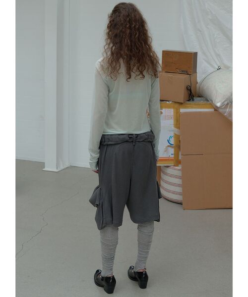 OPEN Yy（オープンワイワイ）の「【Geek Office / ギークオフィス】OPEN YY / ROLLED WAIST WAFFLE CARGO SHORTS（その他パンツ・レディース・ブラック・SMALL）」の3枚目の写真