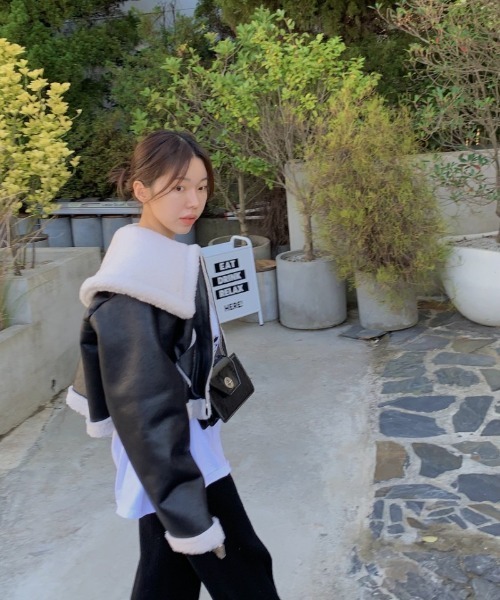 Ritzy（リッツィー）の「フェイクレザー 裏ボア ブルゾン（ブルゾン・レディース・ブラック・FREE）」の13枚目の写真