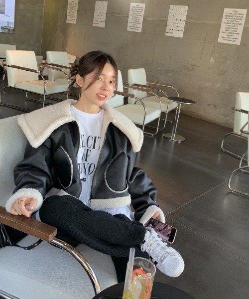 Ritzy（リッツィー）の「フェイクレザー 裏ボア ブルゾン（ブルゾン・レディース・ブラック・FREE）」の21枚目の写真