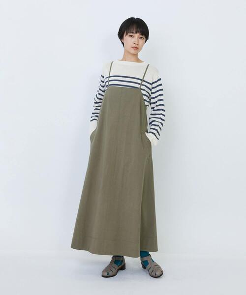 セール】【MTサイズ有り】コットンツイルエプロンワンピース