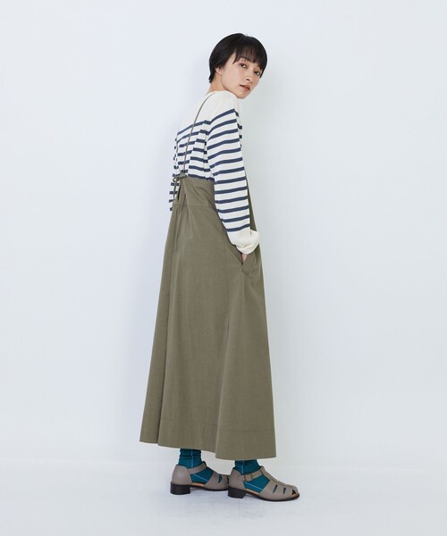 LOISIR(ロワズィール)の「【MTサイズ有り】コットンツイルエプロンワンピース(スカート・レディース・カーキ/キナリ・M/MT)」の11枚目の写真