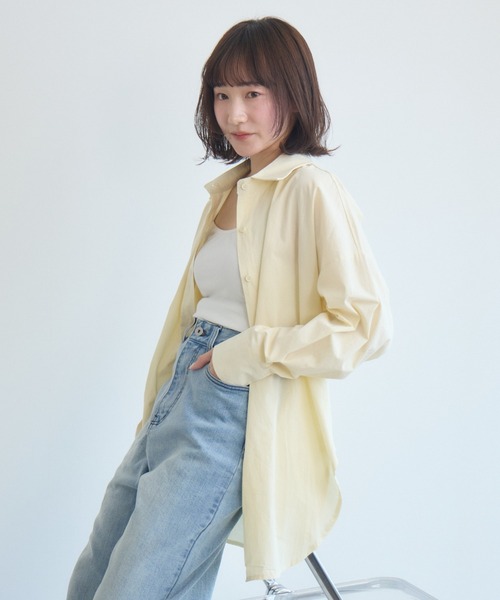 RU.TI.LE(ルチル)の「【RU.TI.LE】コットンロングシャツ(シャツ/ブラウス・レディース・ブルー/イエロー・MEDIUM)」の1枚目の写真