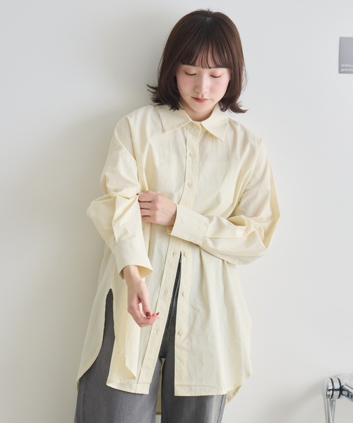 RU.TI.LE(ルチル)の「【RU.TI.LE】コットンロングシャツ(シャツ/ブラウス・レディース・ブルー/イエロー・MEDIUM)」の21枚目の写真