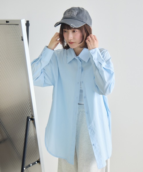 RU.TI.LE(ルチル)の「【RU.TI.LE】コットンロングシャツ(シャツ/ブラウス・レディース・ブルー/イエロー・MEDIUM)」の6枚目の写真