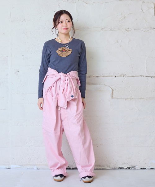 ヘリンボンツイルミリタリージャンプスーツ/おとな（つなぎ