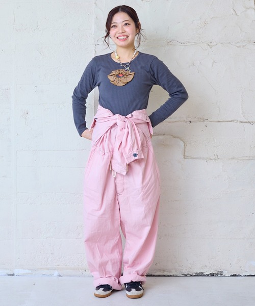 MARKEY'S（マーキーズ）の「ヘリンボンツイルミリタリージャンプスーツ/おとな（つなぎ/オールインワン・レディース・ライトピンク/ネイビー・160cm）」の22枚目の写真