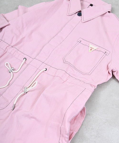 ヘリンボンツイルミリタリージャンプスーツ/おとな（つなぎ